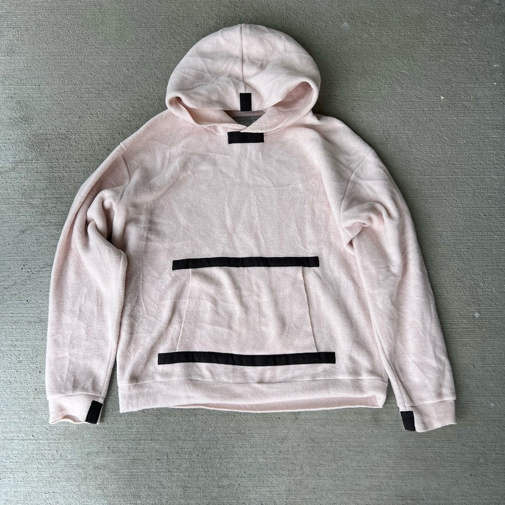 Henriette Steffensen Women's Pink Fleece Hoodie Cozy Pullover Size M Denmark